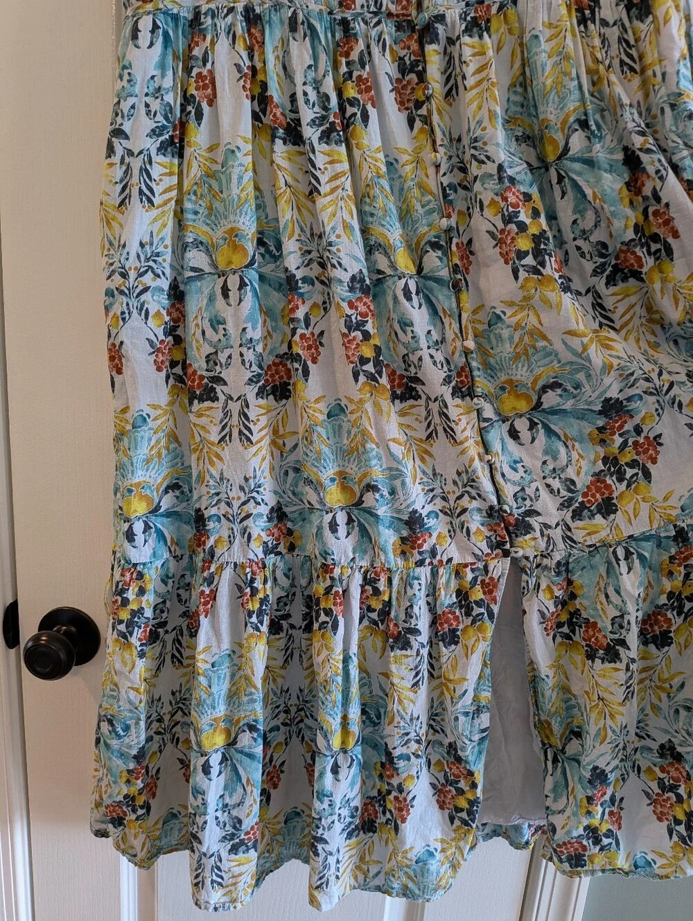 Anthropologie Peregrine Midi‎ Dress Floral Tiered Bohemian Cottagecore Size 2X - Picture 7 of 15